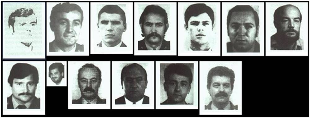 Los 13 agentes que fallecieron en acto de servicio entre 1978 y 1991. http://barbagris-tedax.blogspot.com.es