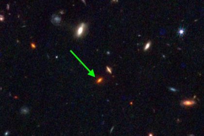 Fotografía de la galaxia encontrada por el James Webb