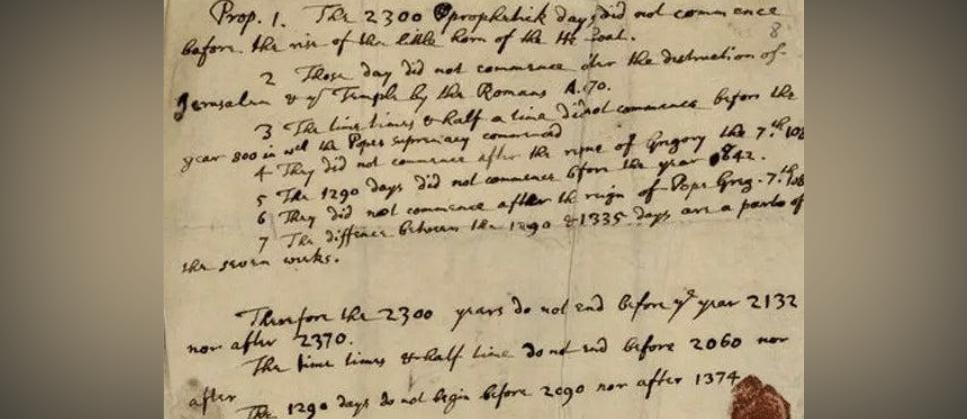 Isaac Newton carta fin del mundo