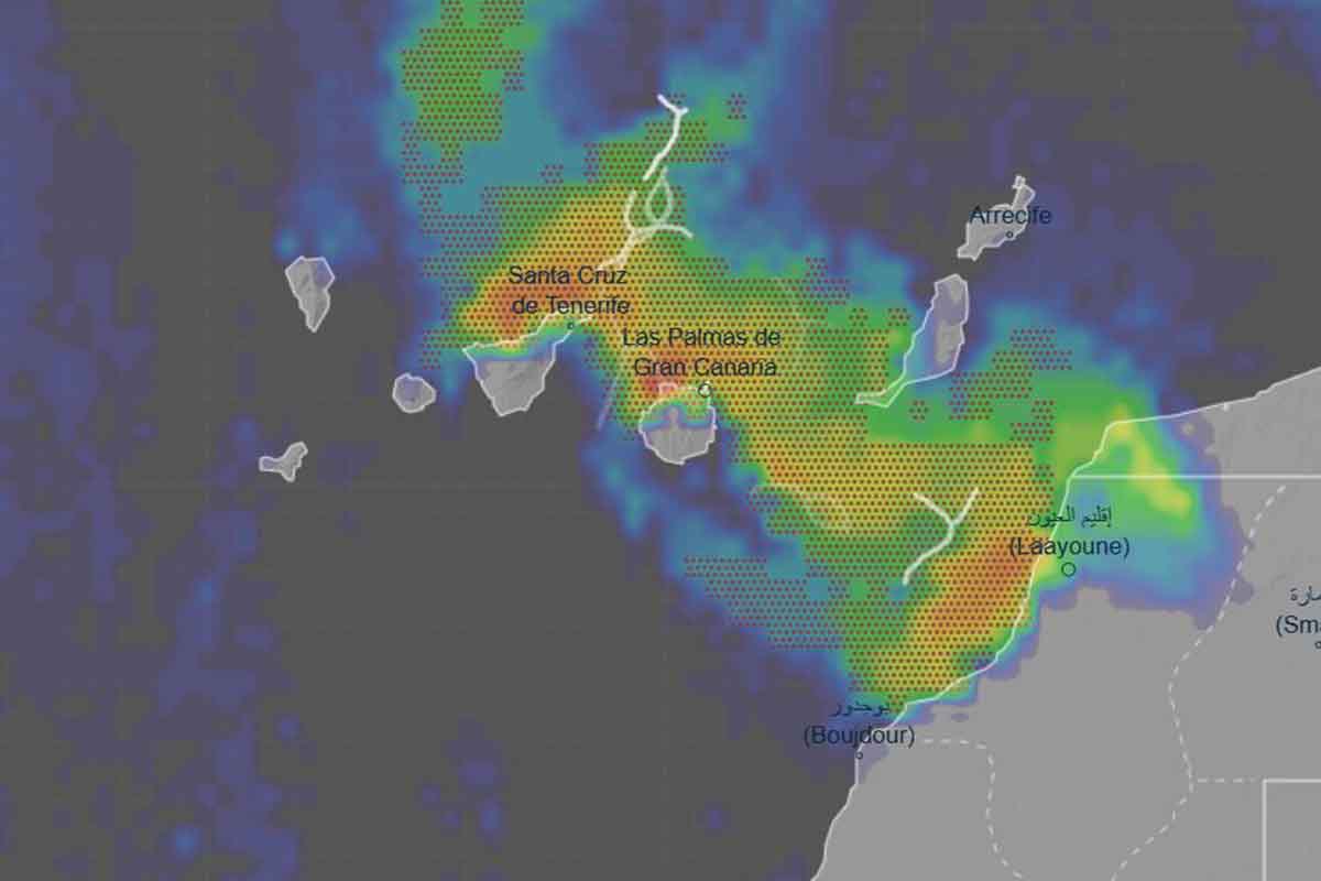 Mapa de la borrasca Emilia en Canarias - AEMET