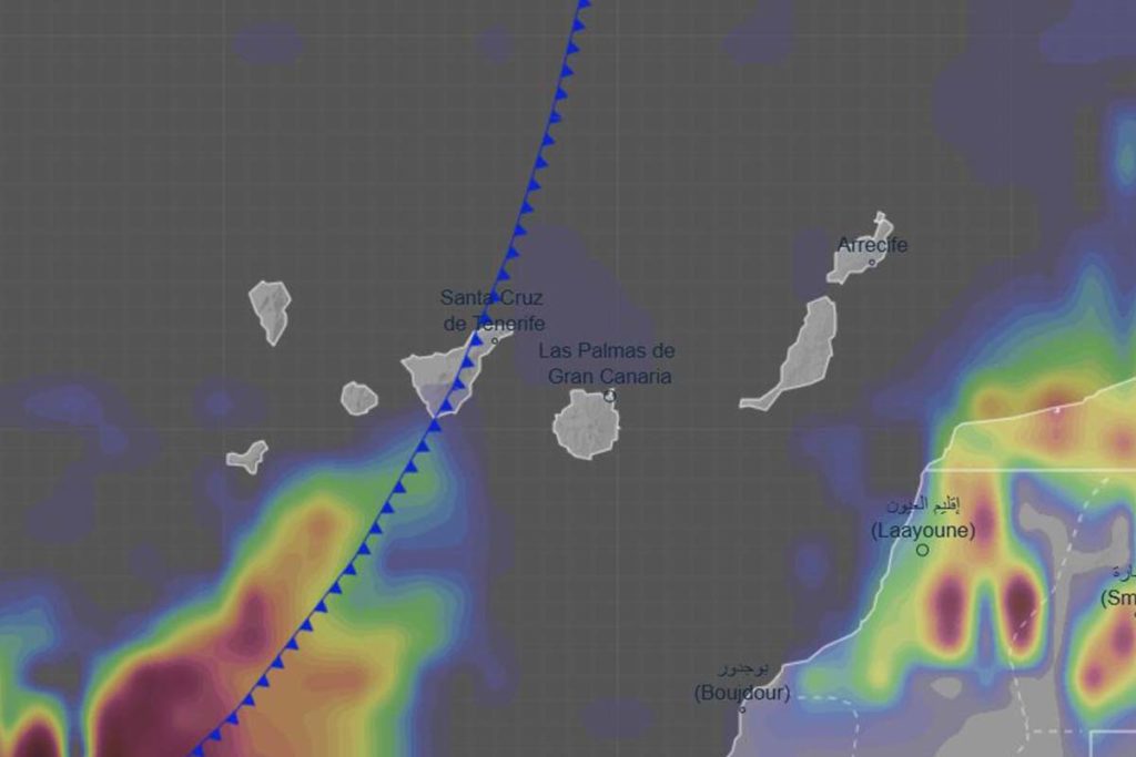 Mapa de la borrasca Francis en Canarias - AEMET