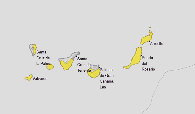Alertas activas en Canarias - AEMET