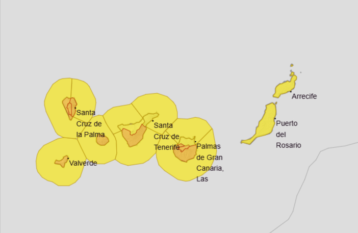 Alertas activadas en Canarias - AEMET
