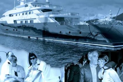 Yate navegando entre Tenerife y Gran Canaria al atardecer, imagen relacionada con Epstein y el recuerdo del caso Robert Maxwell en aguas canarias y su impacto mediático internacional.