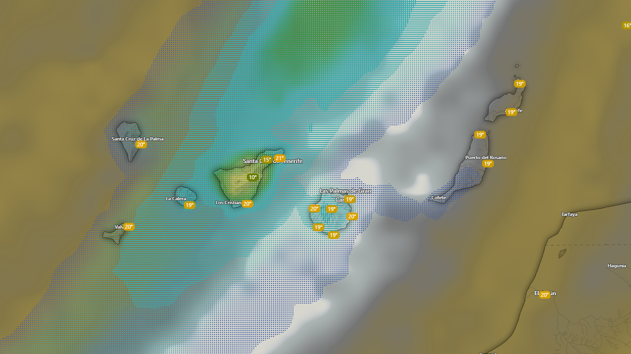 Mapa de la borrasca Samuel en Canarias - AEMET
