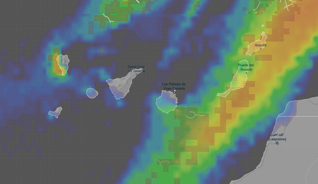 Mapa del tiempo y evolución de la borrasca en Canarias - AEMET