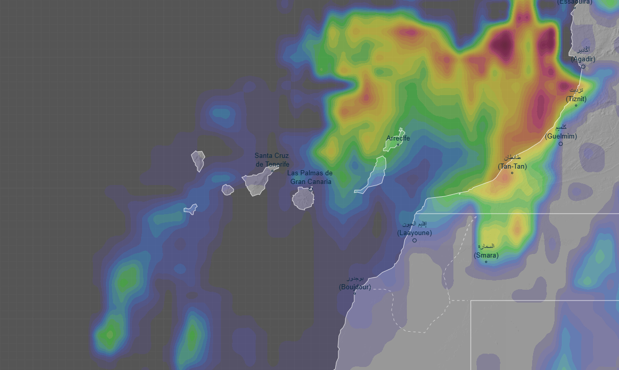 Cielo nuboso y lluvia en Canarias durante un episodio de tiempo inestable según la AEMET