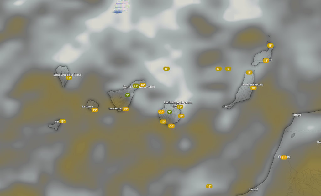 Cielos nubosos y viento en Canarias según la previsión de la AEMET con lluvias débiles en el norte de varias islas