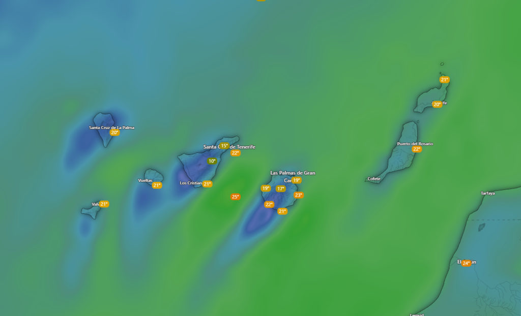 Cielos nubosos sobre Canarias este lunes con posibles lluvias débiles en el norte de las islas y fuerte marejada prevista por la AEMET en aguas del sureste y oeste del archipiélago de Canarias