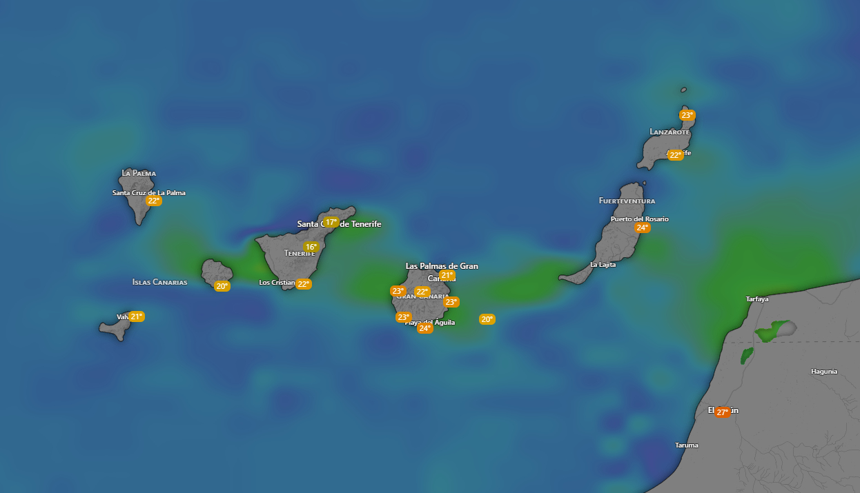 La AEMET adelanta una tarde de claros en Canarias con 28 grados en Tenerife y rachas muy fuertes en Gran Canaria