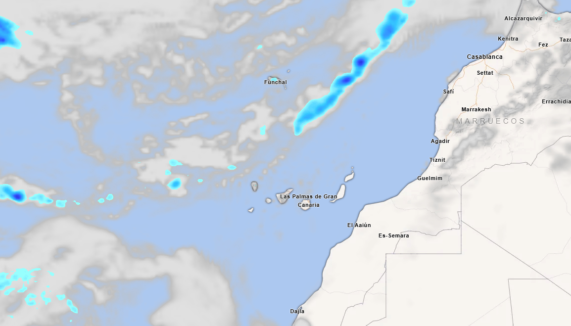 Frente de lluvias cerca de Canarias - METEORED