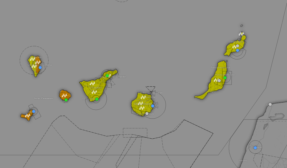 Avisos marcados en Canarias - AEMET