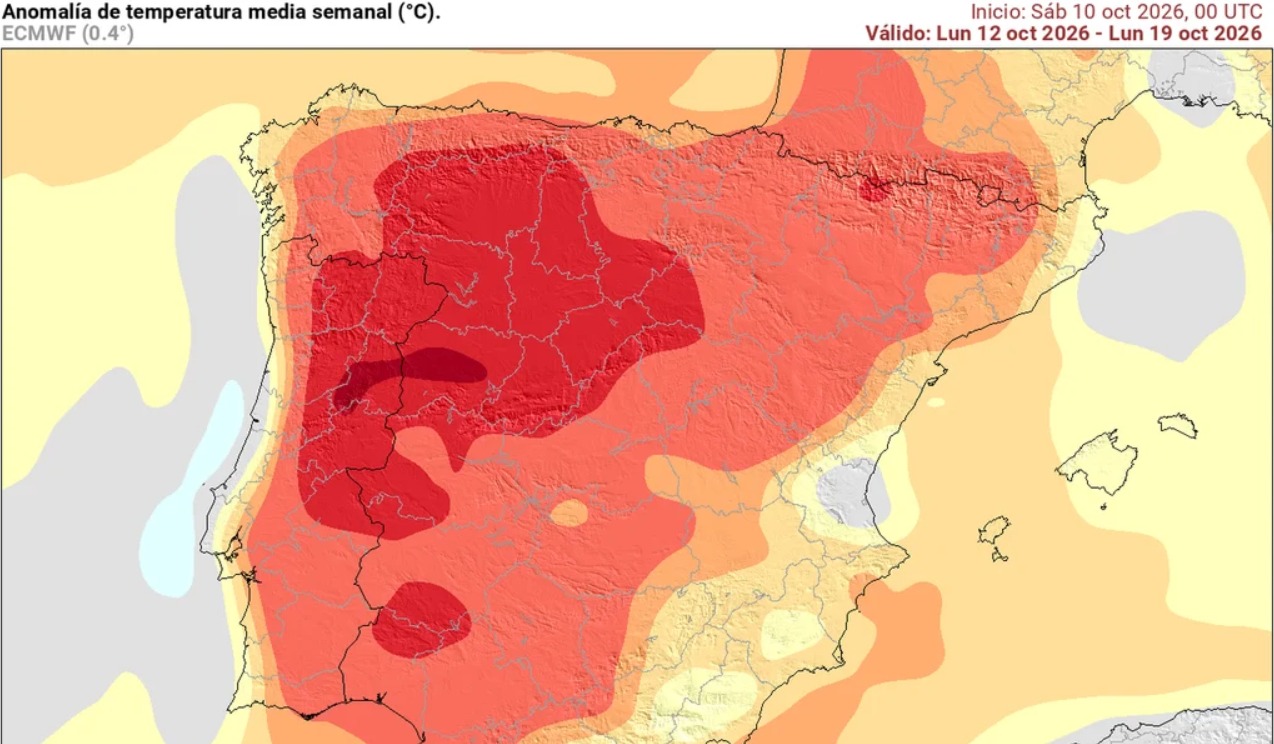La dorsal que afectará de lleno a España y Canarias en los próximos días será extremadamente potente, incluso con geopotenciales de récord a unos 5500 m.