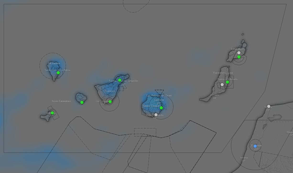 Mapa de las lluvias en Canarias - AEMET