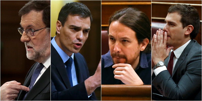 RAJOY, SÁNCHEZ, IGLESIAS Y RIVERA