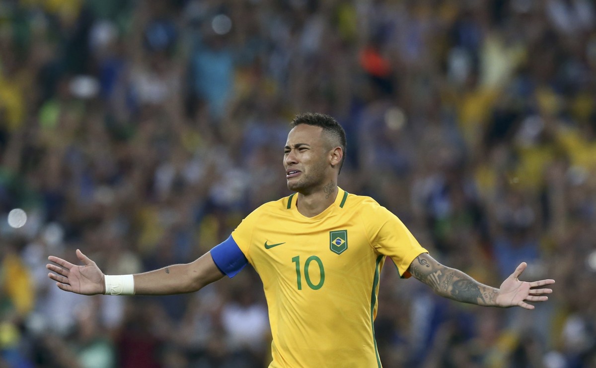 Neymar llora tras marcar el gol que vale la medalla | FOTO: REUTERS/Marcos Brindicci 