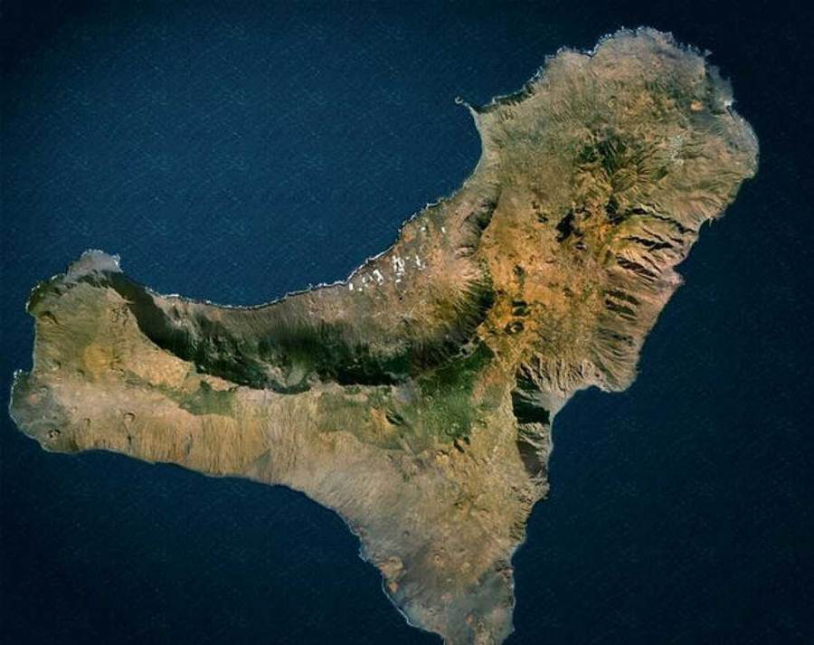 La isla del Meridiano, vista desde el Espacio. DA