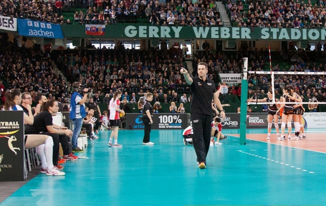 Naranjo, durante un partido de su equipo jugado en Halle, Sajonia. Cedida