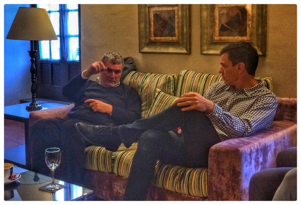 Pedro Sánchez y Pedro Ramos, en La Laguna. / DA