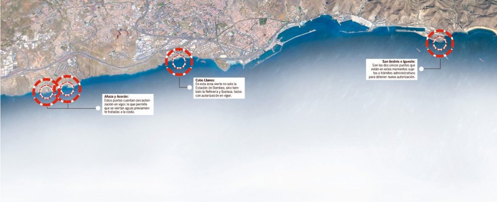 Zonas de vertidos de aguas residuales al mar en Santa Cruz de Tenerife | DA