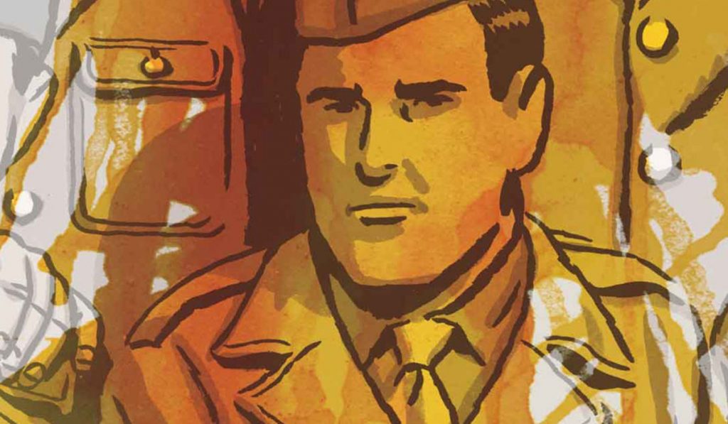 Ilustración de Miguel Campos Delgado incluida en el cómic sobre La Nueve Los surcos del azar. Paco Roca