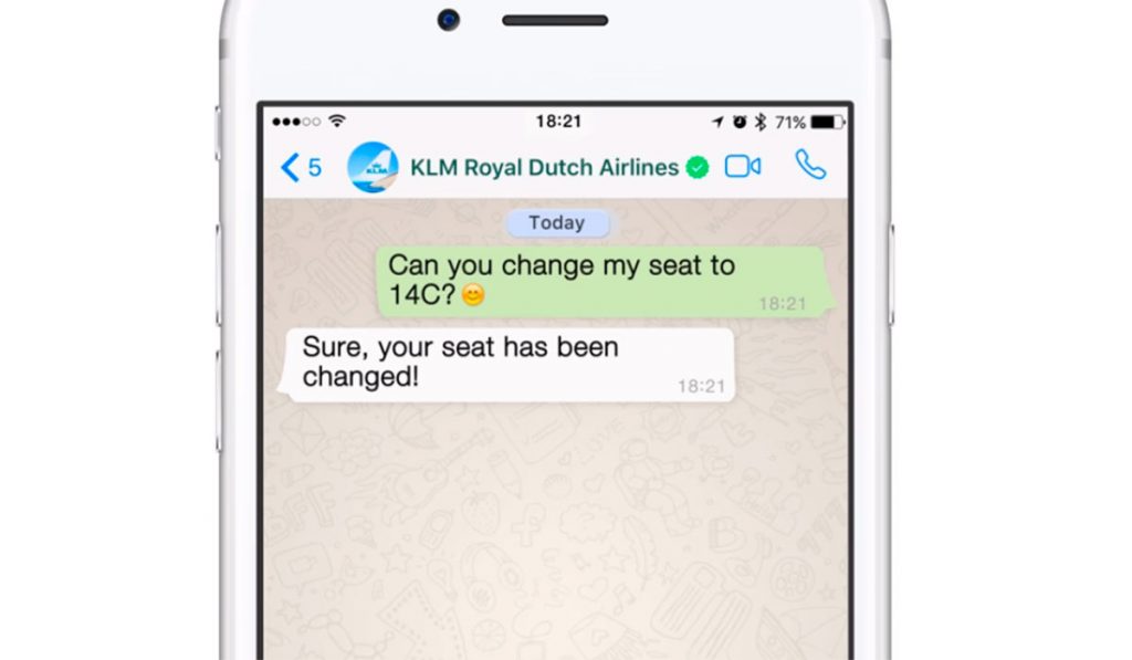 WHATSAPP BUSINESS KLM