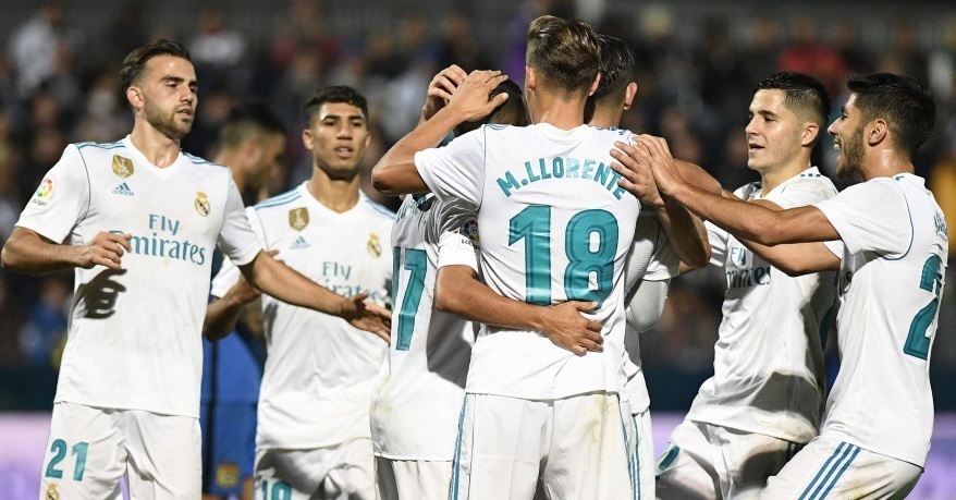 El Real Madrid celebra unos de sus goles de hoy en La Copa del Rey | EUROPA PRESS