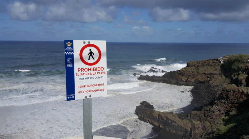 Oleaje en la costa de La Orotava. / Seguridad La Orotava