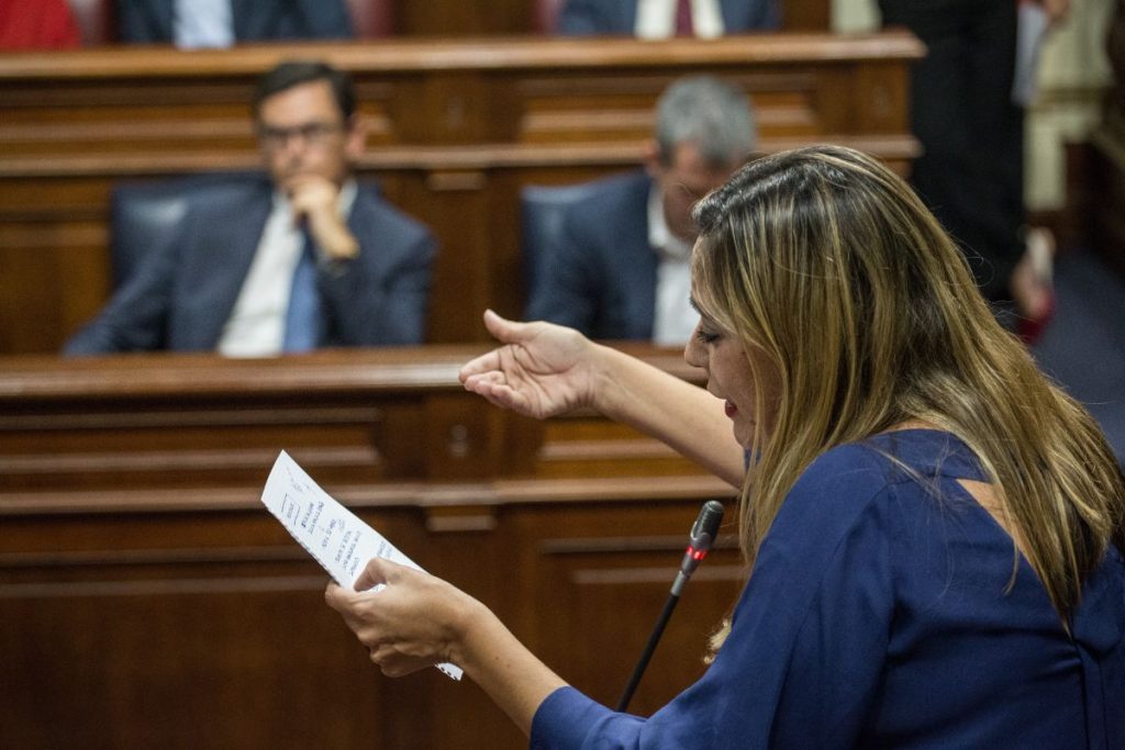 La portavoz del Grupo Parlamentario Socialista, Dolores Corujo, durante un pleno. Andrés Gutiérrez