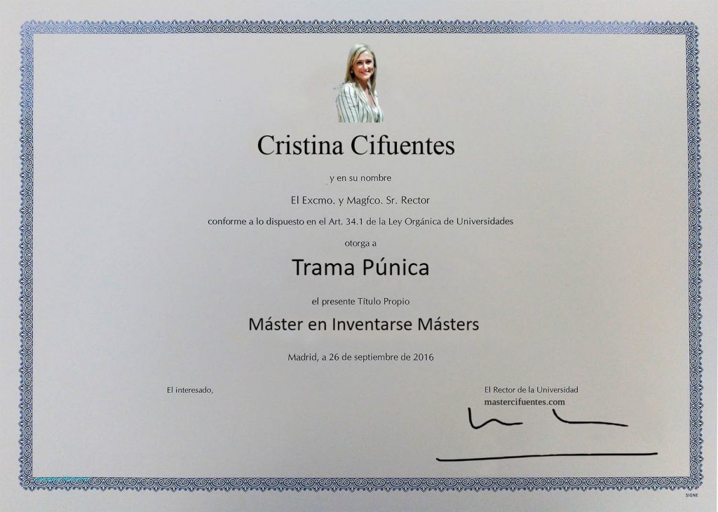 Máster Cifuentes creado por Podemos. DA