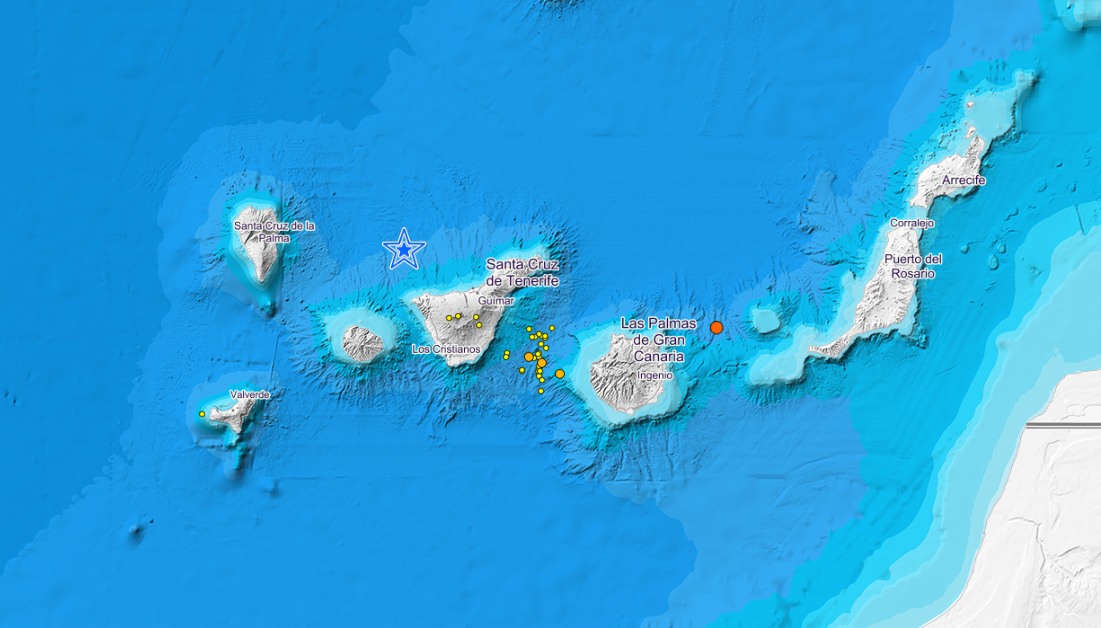 Mapa de sismos del IGN. / IGN
