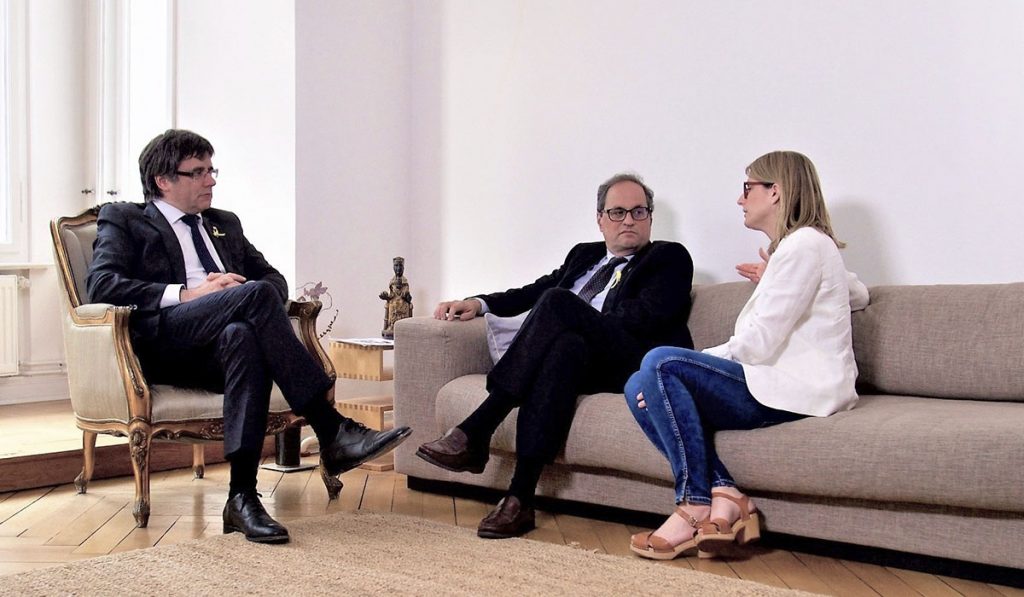 Puigdemont, Torra y Artadi se reunieron ayer en Berlín. Europa Press