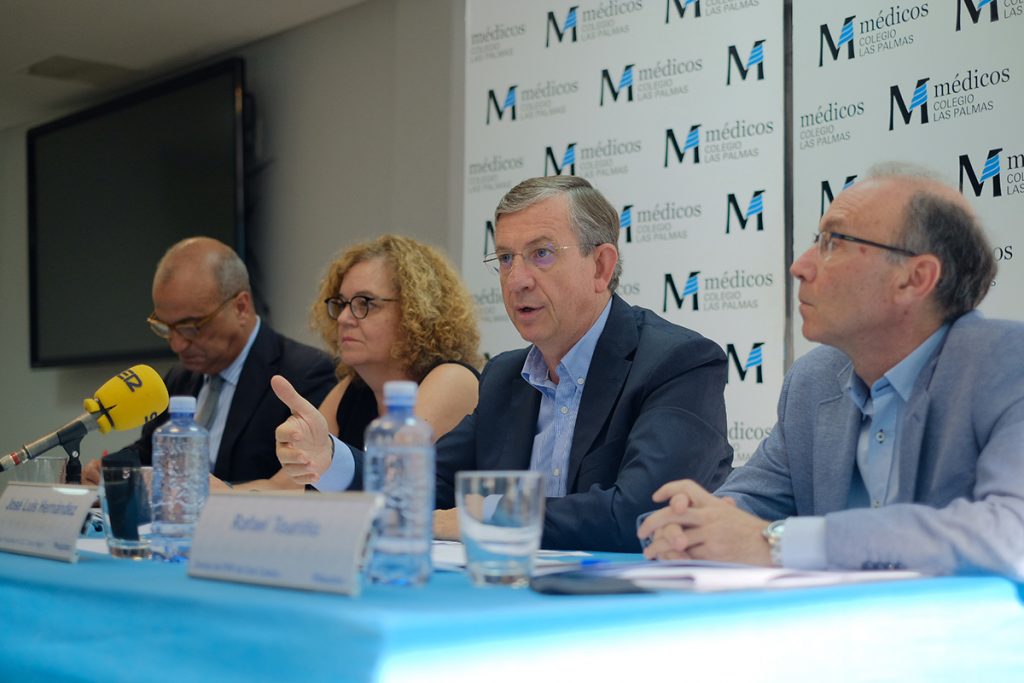 Rueda de prensa de presentación. De izquierda a derecha: Andrés Mendoza Cabrera, Rosario Cejas Méndez, José Luis Hernández Fleta y Rafael Touriño González. | DA