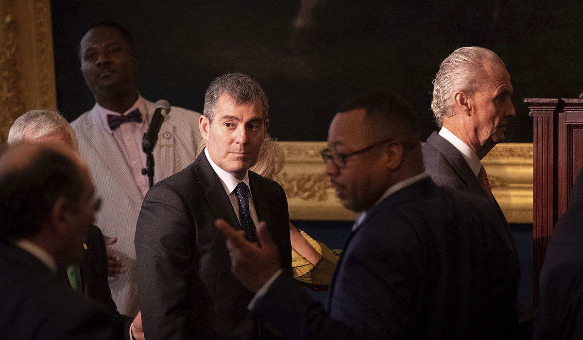 El presidente regional, Fernando Clavijo, durante los actos celebrados ayer. Gobierno de Canarias