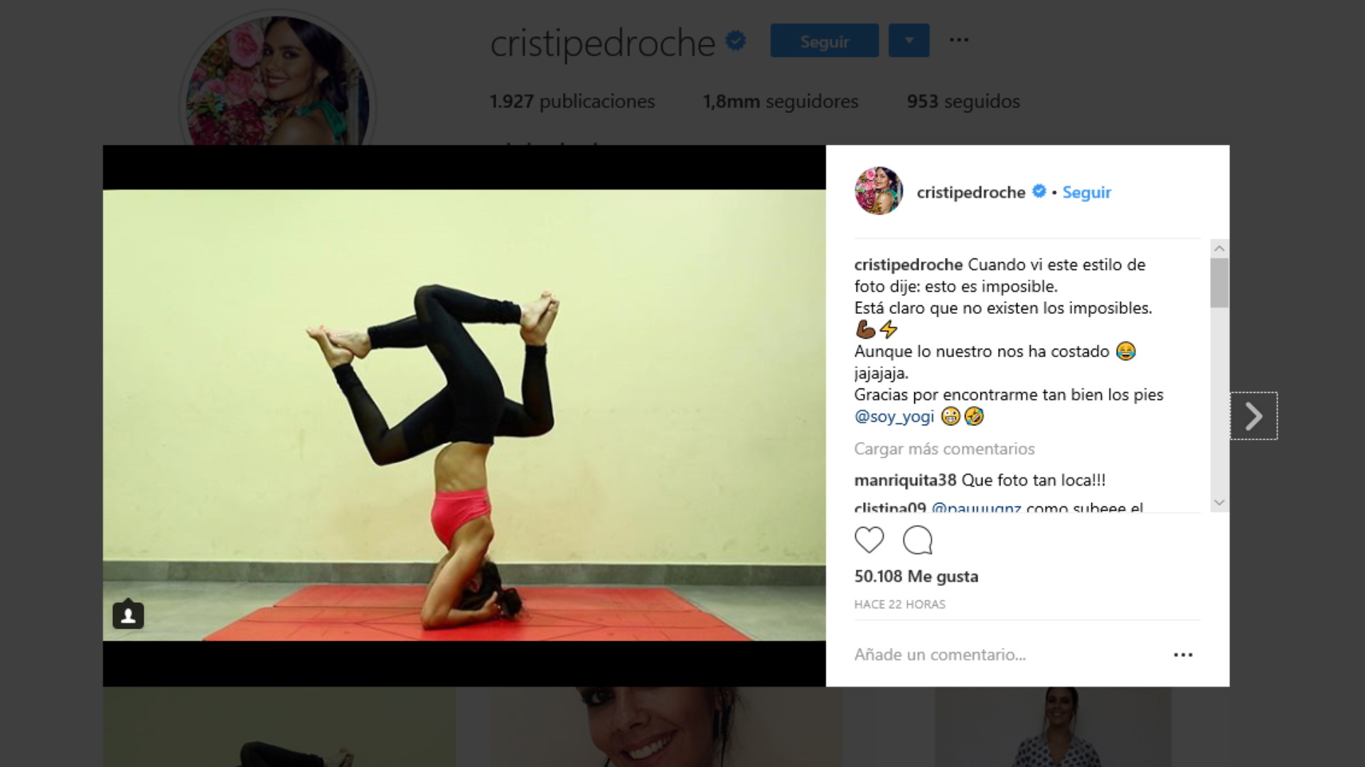Cristina Pedroche vuelve a sorprender en Instagram