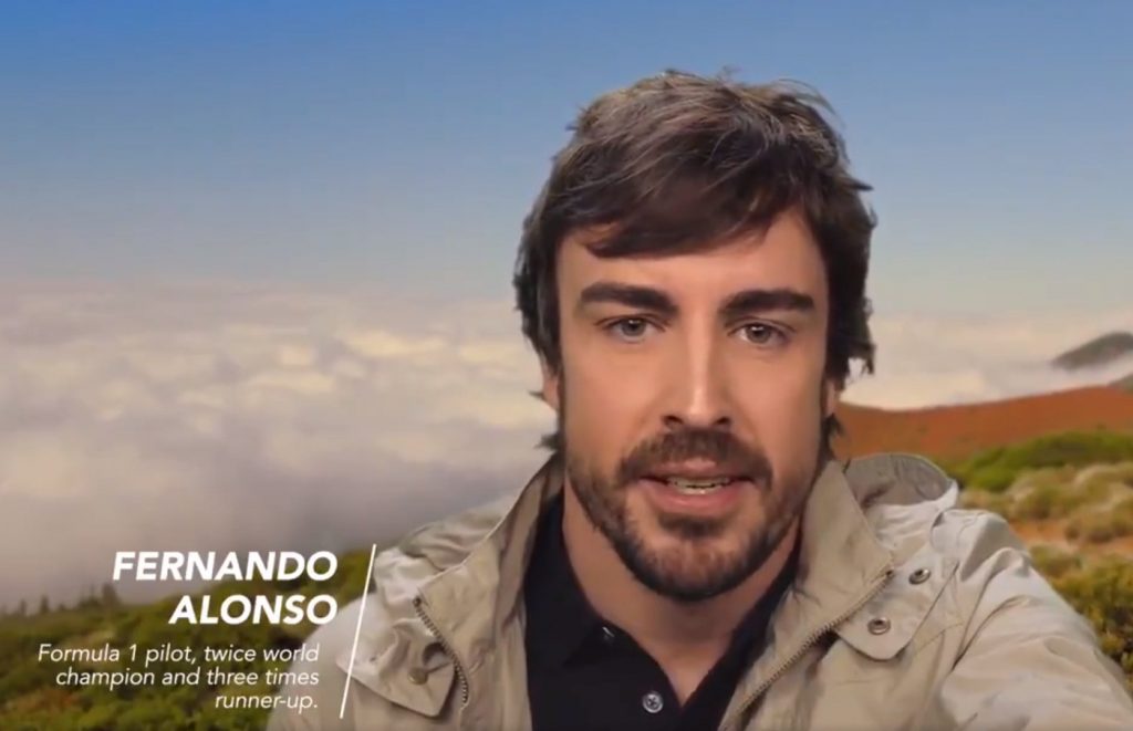 Fernando Alonso elige el Teide. / TWITTER