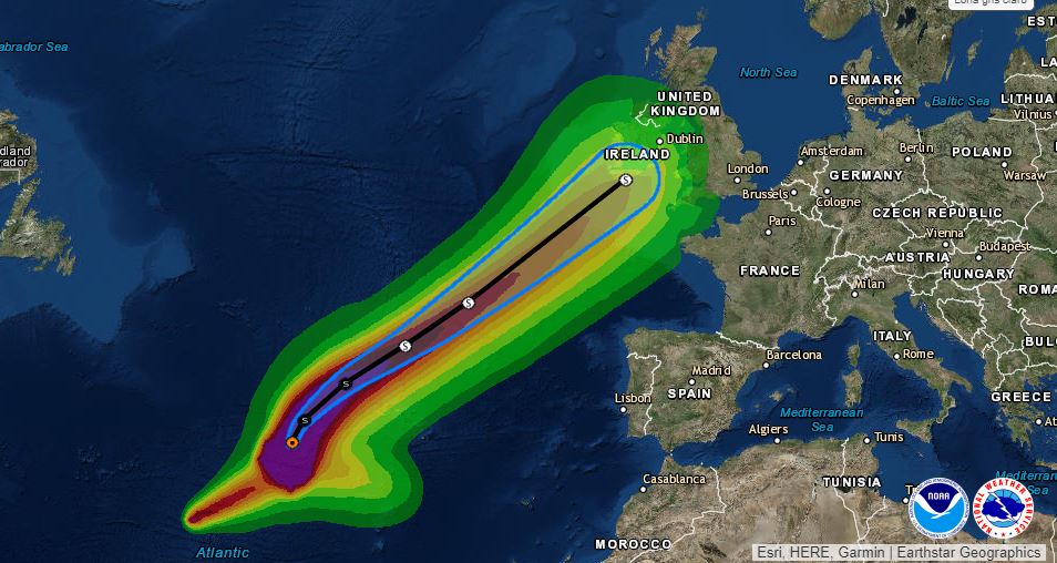 Trayectoria del huracán Helene. / NOAA