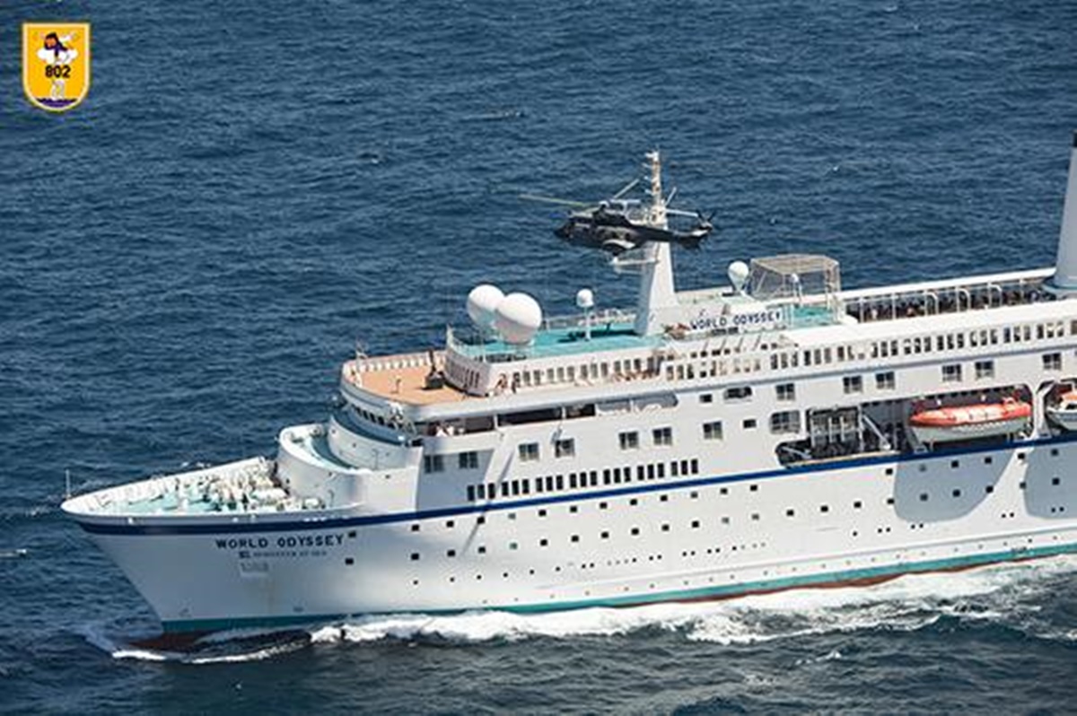La mujer viajaba a bordo del crucero Word Odyssey. / Ejército del Aire
