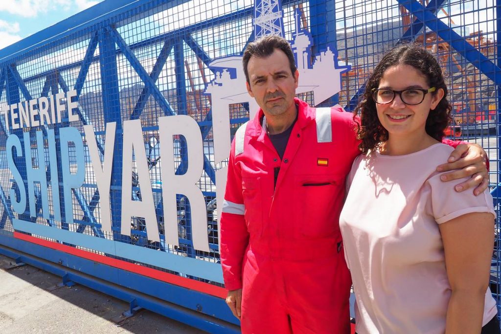 Pedro Plasencia y Olaya Canino forman parte del Departamento de Formación de Tenerife Shipyards. Sergio Méndez