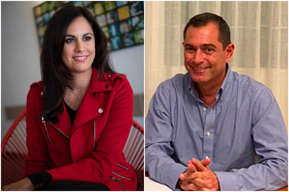A la izquierda, la diputada de Cs, Vidina Espino; a la derecha, el exsecretario de Organización, Juan Amigó. F. P.