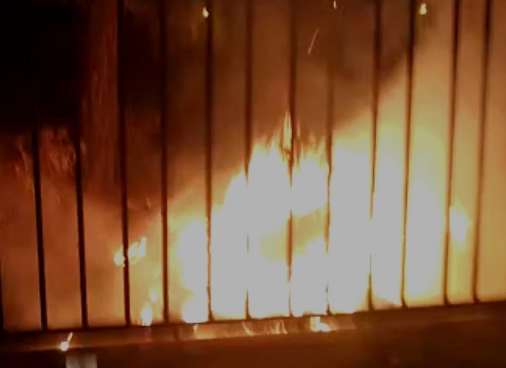 Incendio en los jardines de la ULL. Los Dragos
