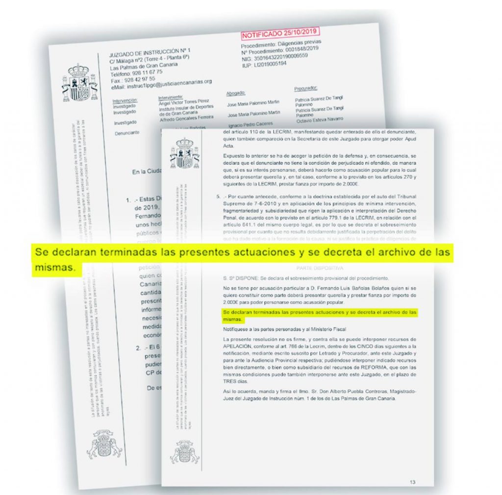 Imagen parcial del auto donde se dicta el sobreseimiento provisional de las denuncias de CC. DA