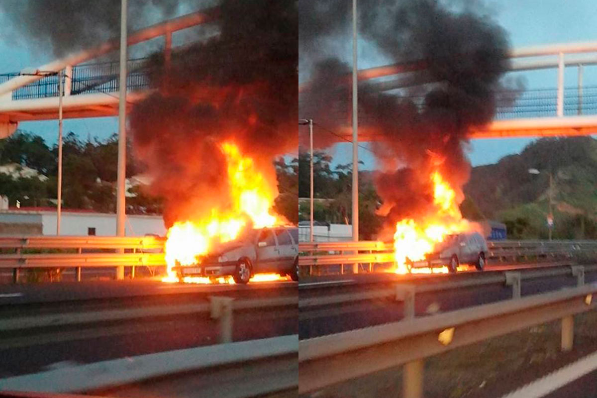 INCENDIO COCHE TF5 CRUZ CHICA