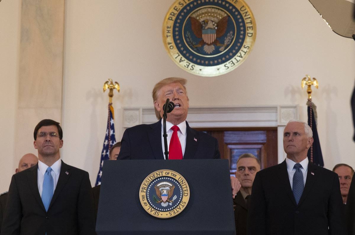 Comparecencia de Donald Trump tras el bombardeo iraní. EP