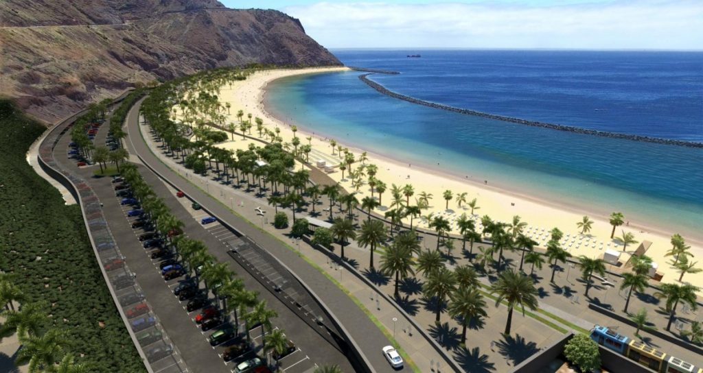 El tranvía atravesaría San Andrés y llegaría hasta la cabecera de la playa de Las Teresitas. DA