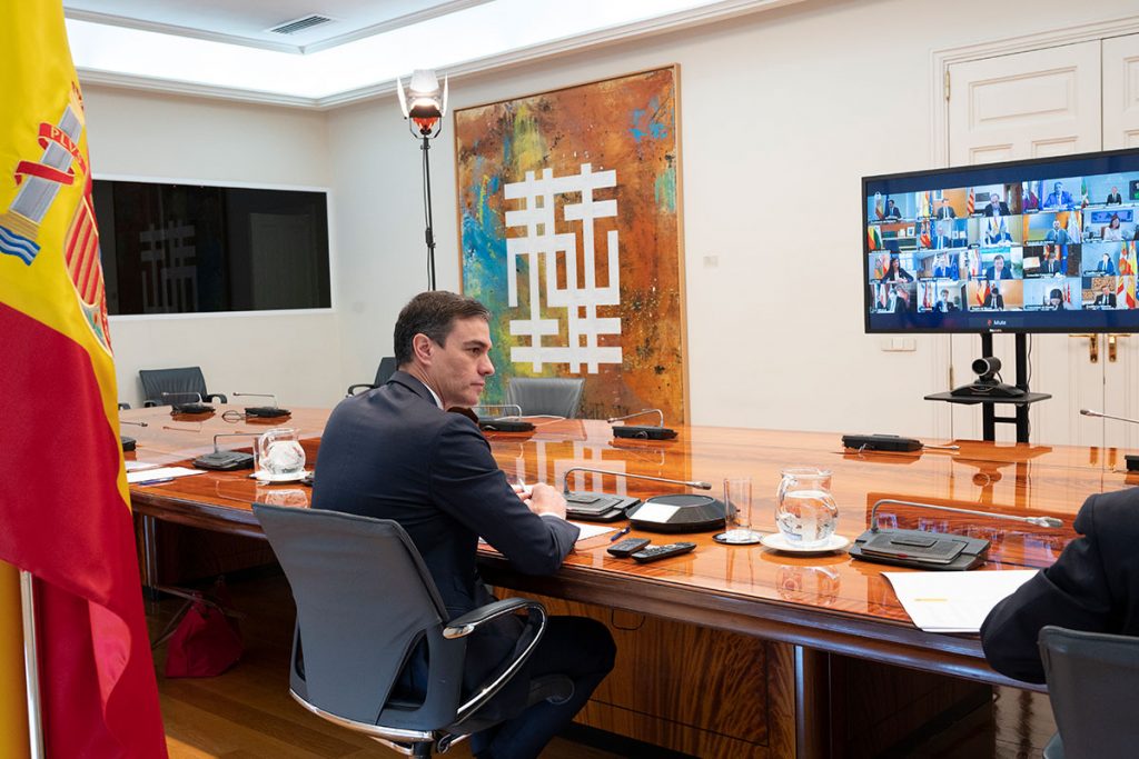 SÁNCHEZ VIDEOCONFERENCIA PRESIDENTES COVID-19