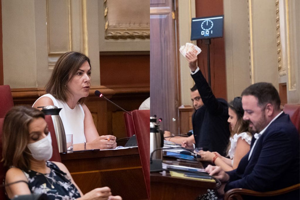 Evelyn Alonso y Florentino Guzmán - Pleno Ayuntamiento Santa Cruz