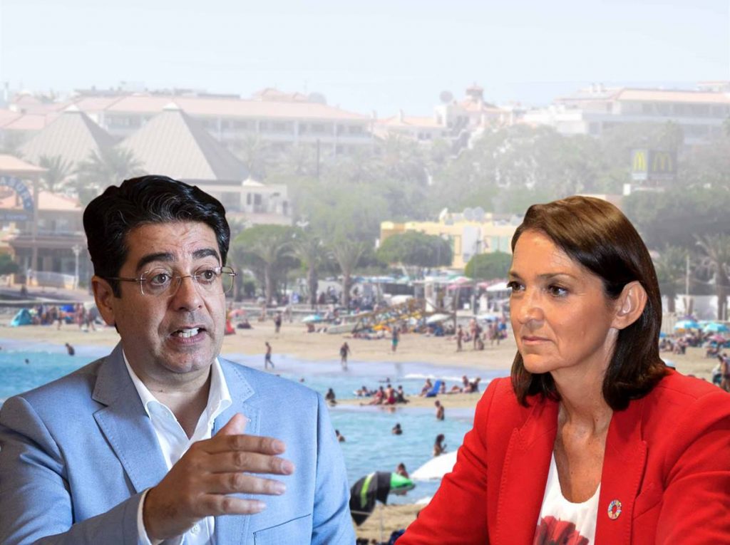 El presidente del Cabildo de Tenerife, Pedro Martín, y la ministra de Turismo Reyes Maroto. DA
