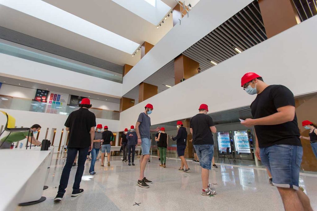 Experimento de movilidad y distancia social realizado en la Universidad de Navarra
