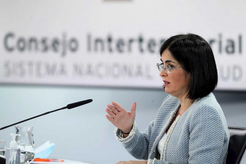 La ministra de Sanidad, Carolina Darias